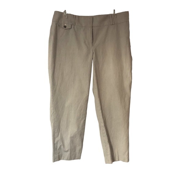 Thin white and blue lined women’s dress pants size‎ 10 - Picture 1 of 5